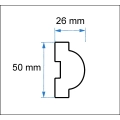 100 Meter Wandleiste Rahmen Zierleiste-n Flachprofil 50x26 mm Stuckleiste-n D-1