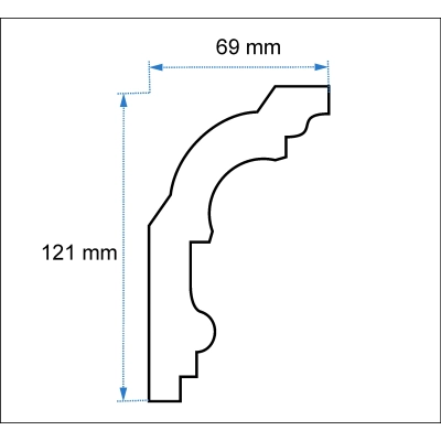 2 Meter Stuckleiste D-8