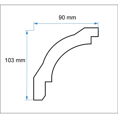 2 Meter Deckenleiste D-9