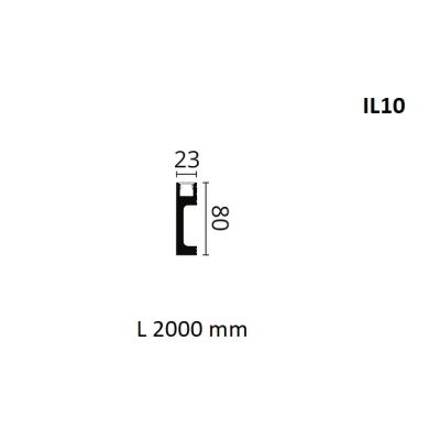 20 Meter Fußleiste Sockelleiste indirekte Beleuchtung Licht IL10 WALLSTYL 80x23