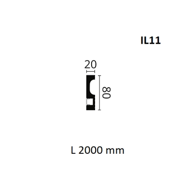 20 Meter Fußleiste Sockelleiste indirekte Beleuchtung Licht IL11 NMC 80x20