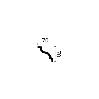 2 Meter Deckenleisten LX-72 70x70 mm NMC