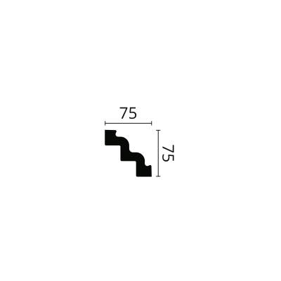 2 Meter ST3 NOMASTYL® 75x75mm Deckenleiste Stuckleiste Wandleiste NMC