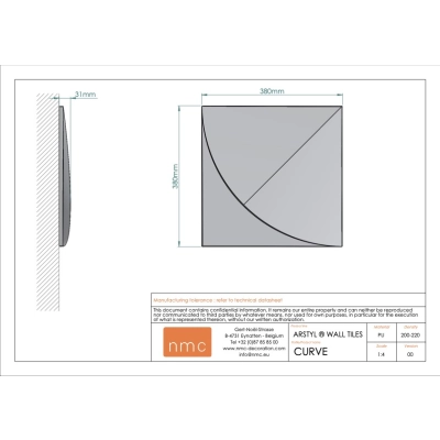 CURVE ARSTYL 380mmx380mm 3D Wandpaneelen Wandelemente Polyurethan